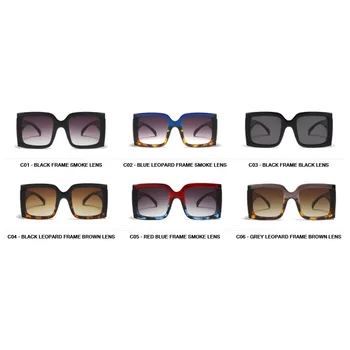 New Oversize Dizaineru Sieviešu Saulesbrilles Laukums, Daļēji Bez Apmales Luksusa Zīmolu, Saules Brilles 2019 Modes Toņos