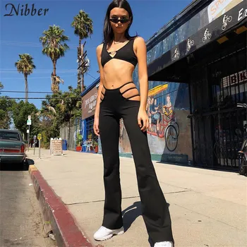 Nibber Sexy dobi No Caurumiem Bikses sieviešu Slim Fitnesa Bikses 2020. gada vasaras modes gadījuma streetwear Bikses sieviešu hip hop bikses