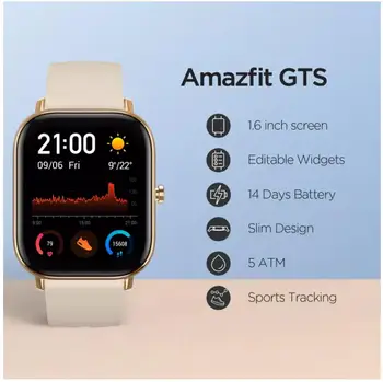 Noliktavā Globālo Versiju Amazfit GTS Smart Skatīties 5ATM Ūdensizturīgs Peldēšana Smartwatch 14 Dienas Akumulatora Mūzikas Kontroli par Android