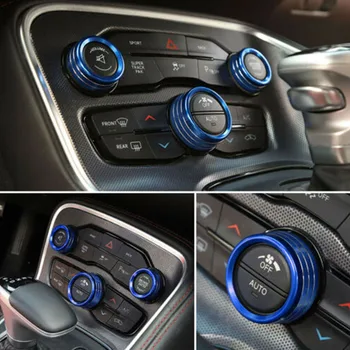 Noņemams Apjoms Radio Auto Salona Apdari Alumīnija Sakausējuma Gaisa Kondicionēšanas Decal Apdare Gredzeni Dodge Challenger. Līdz 2020. Gadam