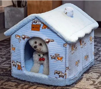 Noņemams un Mazgājams Dog House Bed Kaķis Ligzdu Māja Ziemā Silts Mazo Suņu Rotaļu Kaķis Gultā, All Seasons Universālais Pet Piegādēm