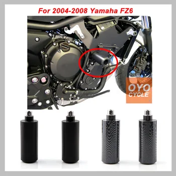 Nē Samazināt Kadru Pad Slider 2004. - 2008. gadam Yamaha FZ6 FZ600 Melna Oglekļa Šķiedras Derlin Anti Crash Krišanas Aizsardzības Motociklu Daļas