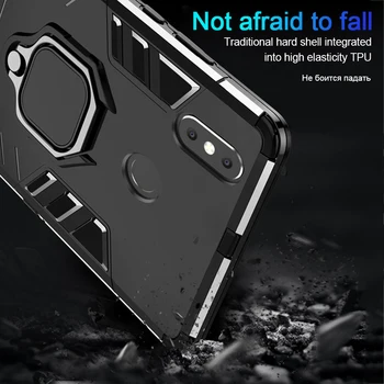 OLAF Magnētisko Adsorbcijas Metāla Gredzenu Phone Gadījumā Xiaomi Mi8 SE Mi6 A2 A1 POCOPHONE F1 Pilnībā segtu Mīksta Silikona Triecienizturīgs Gadījumā