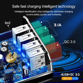 OLAF Ātri Uzlādēt 3.0 4 Port USB Lādētāju, QC3.0 USB Tālruņa Lādētāju, ES/ASV/UK Samsung S10 S9 Xiaomi Mi9 iPhone X Sienas Lādētājs 8