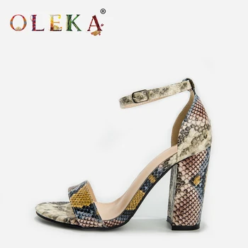 OLEKA Modes jaunu snake modelis sandales augstpapēžu sieviešu kurpes sexy puse stils Ļoti skaists un piemērots sieviešu apaviem