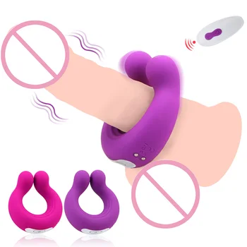 OLO 9 Ātrumu Bezvadu Tālvadības Dzimumlocekļa Gredzens Klitora Stimulācijai Massager Vibrators Pašā Laikā Dual Lietot Seksa Rotaļlietas, Lai Pāris