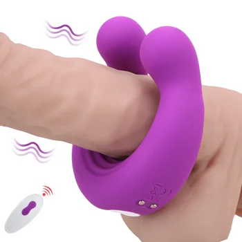 OLO 9 Ātrumu Bezvadu Tālvadības Dzimumlocekļa Gredzens Klitora Stimulācijai Massager Vibrators Pašā Laikā Dual Lietot Seksa Rotaļlietas, Lai Pāris