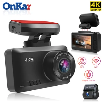 ONKAR 4K Dash Cam Žests Foto WiFi Automašīnas Kameras Dashcam 3840*2160P 30 kadri / s Ultra HD Nekustamā Auto DVR videokameru 170 Plata