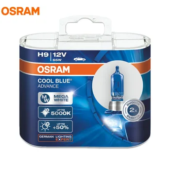 OSRAM H9 62213CBA 5000K 12V 65W Cool Blue Iepriekš Halogēnu Spuldzes Ksenona Mega Balto Lukturu 50% Vairāk Gaismas Auto Spuldzes Hi/Lo Rāmja