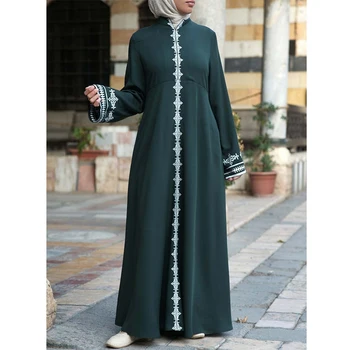 OTEN Musulmaņu Abaya Rāvējslēdzēju, Mežģīnēm Modifikācijas Elegantas Dāmas Kleita Dubajas Gadījuma Kaftan turku Retro Kimono Islāma Apģērba Платье