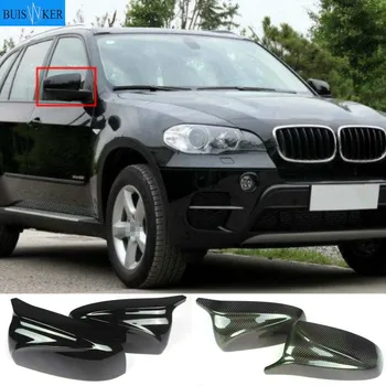 Oglekļa Šķiedras/ABS 2x Spogulis Segtu X5 X6 Automašīnas Sānu Atpakaļskata Spoguļa Vāciņš Vāks Apvalks Nomaiņa BMW X5 X6, E70, E71, 2007. - 2013. gadam