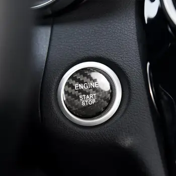 Oglekļa Šķiedras Auto Dzinēja Start Stop Pogu, Dekoratīvās uzlīmes vāks Mercedes Benz C E W176 W246 W205 C117 GLC X253 AMG ML GLE