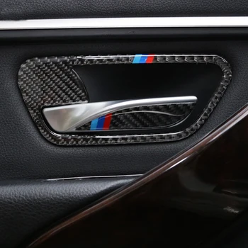 Oglekļa Šķiedras BMW 3 4 Sērijas 3GT F30 F31 F32 F34 F36 Automašīnu Pārnesumu Pārslēgšanas Gaisa Kondicionēšanas CD Panelis Durvju Roku balstu Vāciņš Melns, Uzlīmes