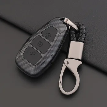 Oglekļa Šķiedras Tālvadības Auto Keychain Taustiņu uz Lietu Ford Focus MK3 MK4 Kugas aizbēgt ecosport Jaunā Fiesta , Smart Key