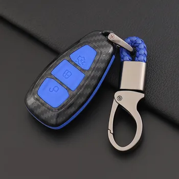 Oglekļa Šķiedras Tālvadības Auto Keychain Taustiņu uz Lietu Ford Focus MK3 MK4 Kugas aizbēgt ecosport Jaunā Fiesta , Smart Key