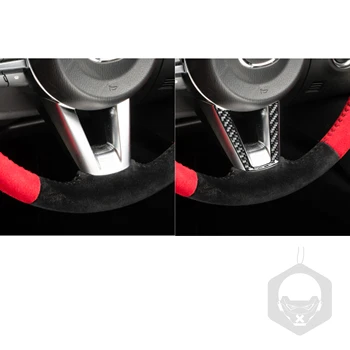 Oglekļa Šķiedras Uzlīmes, Interjera Par Mazda MX-5 Miata Roadster 2016+ MX5 ND Stūre Vāciņš Melns Auto Auto Aksesuāri