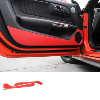 Oglekļa šķiedras PVC automašīnu durvju anti-kick uzlīme ford mustang 2016 2017 2018 2019 2020 6 gt auto piederumi