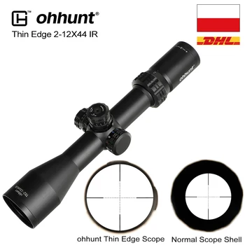 Ohhunt Plānas Malas 2-12X44 IS Medību Riflescopes Mil Dot Stikla Iegravēts Tīkliņš, RGB Apgaismojums Turrets, Bloķēšanas Reset Fotografēšanas darbības Joma