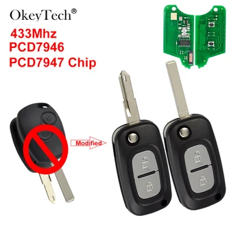 OkeyTech 2 Pogas 433Mhz PCF7946/7947 Mikroshēmas Modificētu Auto Taustiņu Tālvadības Taustiņu 