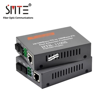 Optiskie Media Converter HTB-1100S-A/B 25km 10/100Mbps RJ45 Single Mode single fiber TX RX SC 1550nm-TX 1550nm-RX