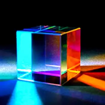 Optiskā Stikla RGB Dispersijas Prizma, Kubs Fizikas Mācību Apdare Māksla Gaismas Kubs Spilgti Sadalīt Prizmu Krāsu Apvienojot Prizmu