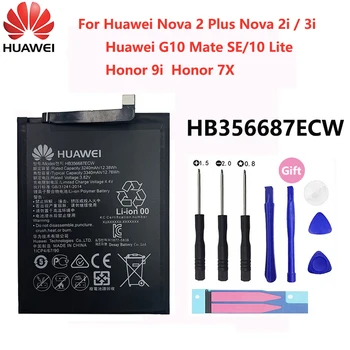 Oriģināls Hua Wei Real 3340mAh HB356687ECW Par Huawei Nova 2 plus/Nova 2i/ G10/Mate 10 Lite/ Gods 7x/Gods 9.i Baterijas