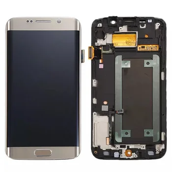 Oriģināls LCD Samsung Galaxy S6 malas LCD Displejs G925 G925I G925F LCD Displejs, Touch Screen Digitizer Montāža Ar Rāmi