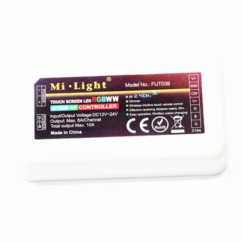 Oriģināls Mi Gaismas RGBWW LED Kontrolieris DC12V-24V 10A 2.4 G RF LED Reostats, lai 3528 5050 RGB+CW WW ( RGB+KMT ) LED Strip gaismas