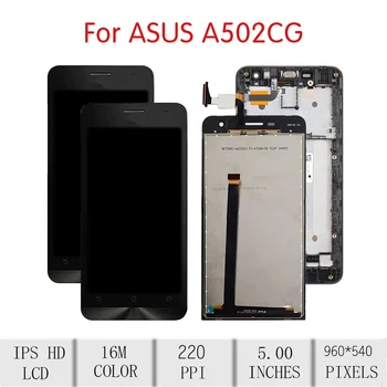 Oriģināls Par Asus Zenfone 5 Lite A502CG T00K LCD skārienekrānu, Digitizer Montāža Asus a502cg Displejs ar Rāmja Nomaiņa