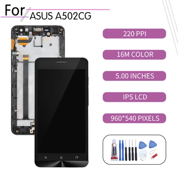 Oriģināls Par Asus Zenfone 5 Lite A502CG T00K LCD skārienekrānu, Digitizer Montāža Asus a502cg Displejs ar Rāmja Nomaiņa