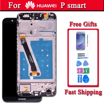 Oriģināls Par Huawei P Smart LCD Displejs, Touch Screen Digitizer Montāža Huawei baudīt 7S LCD Ar Rāmi ATT LA1 LX1 L21 L22