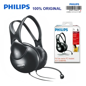 Oriģināls Philips SHM1900 Atbalsta Mūzika & Filmas & Spēli Austiņas ar Mikrofonu Spēle Austiņu Vadu Austiņas Mūzikas Tālruni