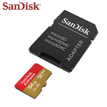 Oriģināls SanDisk Atmiņas Karte 64GB A2 Max Read Speed, 160MB/s Micro SD Kartes U3 4K 32GB A1 Galējā Flash Atmiņas Kartes TF Kartes