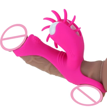 Orālā Seksa Dzimumlocekļa Gredzens Vibrators Rotācijas Mēles Laiza Klitora Stimulators Seksa Rotaļlieta Pāriem Vīriešu Dzimumlocekļa Silikona Gredzenu Gailis Gredzeni