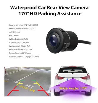 Ossuret Automašīnu Atpakaļskata Kamera rezerves Kamera Atpakaļgaitas Auto Novietošanas Monitors CCD Ūdensizturīgs HD Video attiecībā uz visu veidu automašīnām