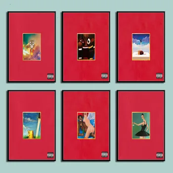 P088 My Beautiful Dark Twisted Fantasy Kanye West Karstā Albuma Mūzikas Aptver Hip Hop Māksla, Glezniecība, Zīda Gleznas Plakāts, Sienas, Mājas Dekoru