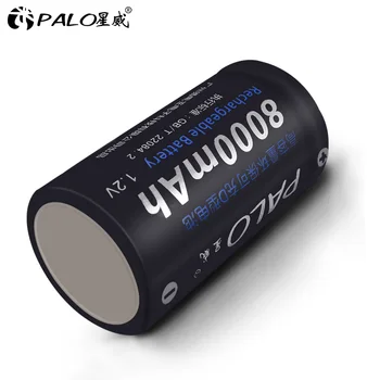 PALO 2gab D Tipa Baterijas 8000mAh 1.2 v D Izmēra NiMh Uzlādējamās Baterijas Akumulatoru Rotaļu Instrumenti Gāzes Plīts