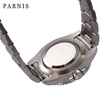 PARNIS 40mm Mehāniskā Automātiskā Vīriešu Skatīties Miyota 8215 Kalendāra rokassprādze no Nerūsējošā Tērauda Vīriešu Pulkstenis relojes para automaticos 2019