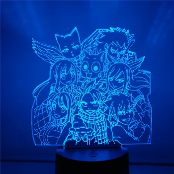PASAKU ASTI 3D Anime Nakts Gaisma LED Attēls ir Ilūzija, Lampu Apdarei: Mājas Apgaismes Radošo ēsmas zivtiņu vadi Kid Baby Dāvanu Telpā Lampe