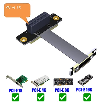 PCIE X1 Stāvvadu Kabeļu Dual 90 Grādu taisnā Leņķī PCIe 3.0 x1 lai x1 pagarinātāja Vads 8Gbps PCI Express 1x Stāvvadu Kartes Lentes Extender