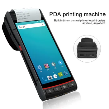PDA Printeri Android 8.1 Svītrkodu Skeneri Izturīgs 1D 2D QR lasītājs, NFC 4G rokas, wifi, bluetooth android pda ar printeri