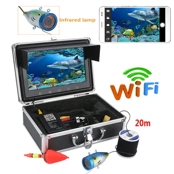 PDDHKK 9 Collu Krāsu Monitors, Wifi Bezvadu Zivju Zemūdens Meklētājs 1000tvl Zvejas Video Kameras Komplekts IOS, Android APP Video
