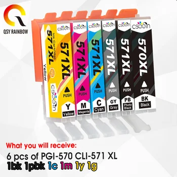 PGI-570XL CLI-571XL PAR Pixma TS 5055 9055 5050 5051 5052 5053 Printeri tintes kasetne pgi570 cli571 pgi-570 pilna uzpilde tintes