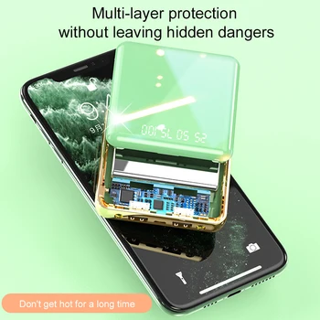 PINZHENG 20000mAh Mini Jauda Banka Xiaomi iPhone Portatīvie USB Lādētāju Powerbank Ārējo Akumulatoru Ātrās Uzlādes USB Powerbank