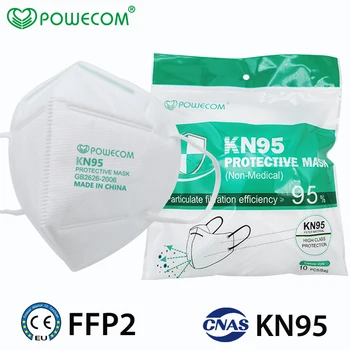 POWECOM FFP2 Maska CE Sertificēts Aizsardzības Respiratoru KN95 Mutes Maskas 5 Slāņu Filtrēšanas Atkārtoti Sejas Maska nepievelk putekļus Muti Vāciņu