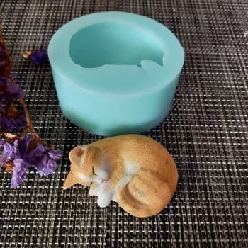 PRZY silikona 3D cute kaķi, ar rokām darinātas ziepes kūka apdare svece silikona veidnes DIY kaķis pelējuma