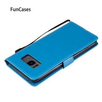 PU Leather Flip Case For estuche Samsung S8 Jauki Mobilā Tālruņa Vāciņu, Maks, Grāmata, Soma sFor Estojo Galaxy S8 ajax Movil SM - Čaulas
