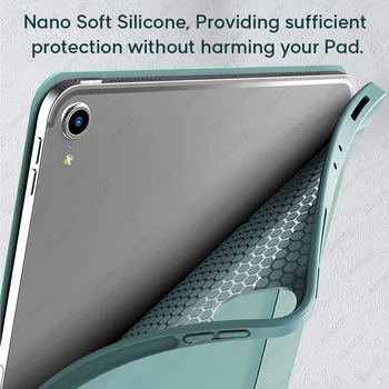 PU Nano Ādas Silikona Būtiska iPad Pro 12.9 Gadījumā 3th 4. Multi-Reizes Smart Cover iPad 4 Gaisa 10.9 Pro 11 Lieta 2018 2020