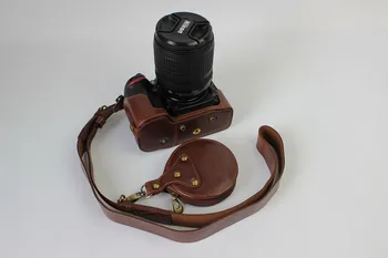 PU Ādas Pusi Ķermeņa Kameras Soma Gadījumā Nikon D810 D800E D800 PU Ādas Pusi struktūrām, kas Segtu Ar Akumulatoru Atvēršana