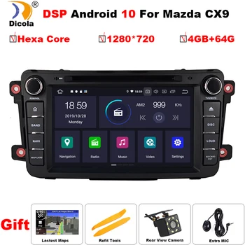 PX6 DSP Heksa Core 4G+64G Android 10 5 USB Ports Auto DVD Atskaņotājs priekš Mazda CX-9 CX9 CX 9 gads 2012. gads 2013. gads Automašīnas Radio, GPS Multivides DSP